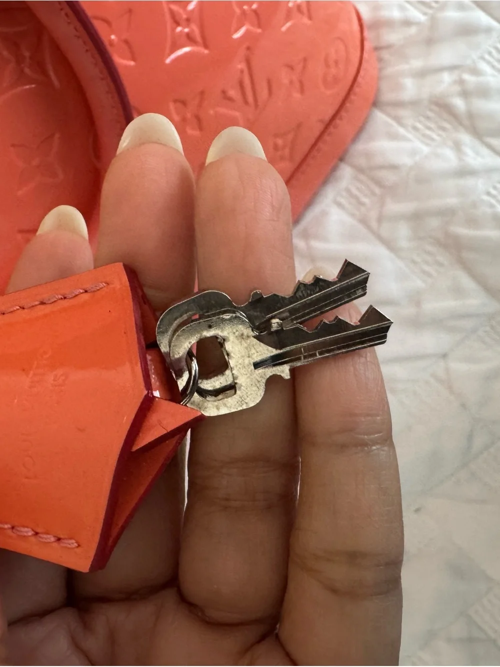 Louis Vuitton Coral Vernis Alma Satchel